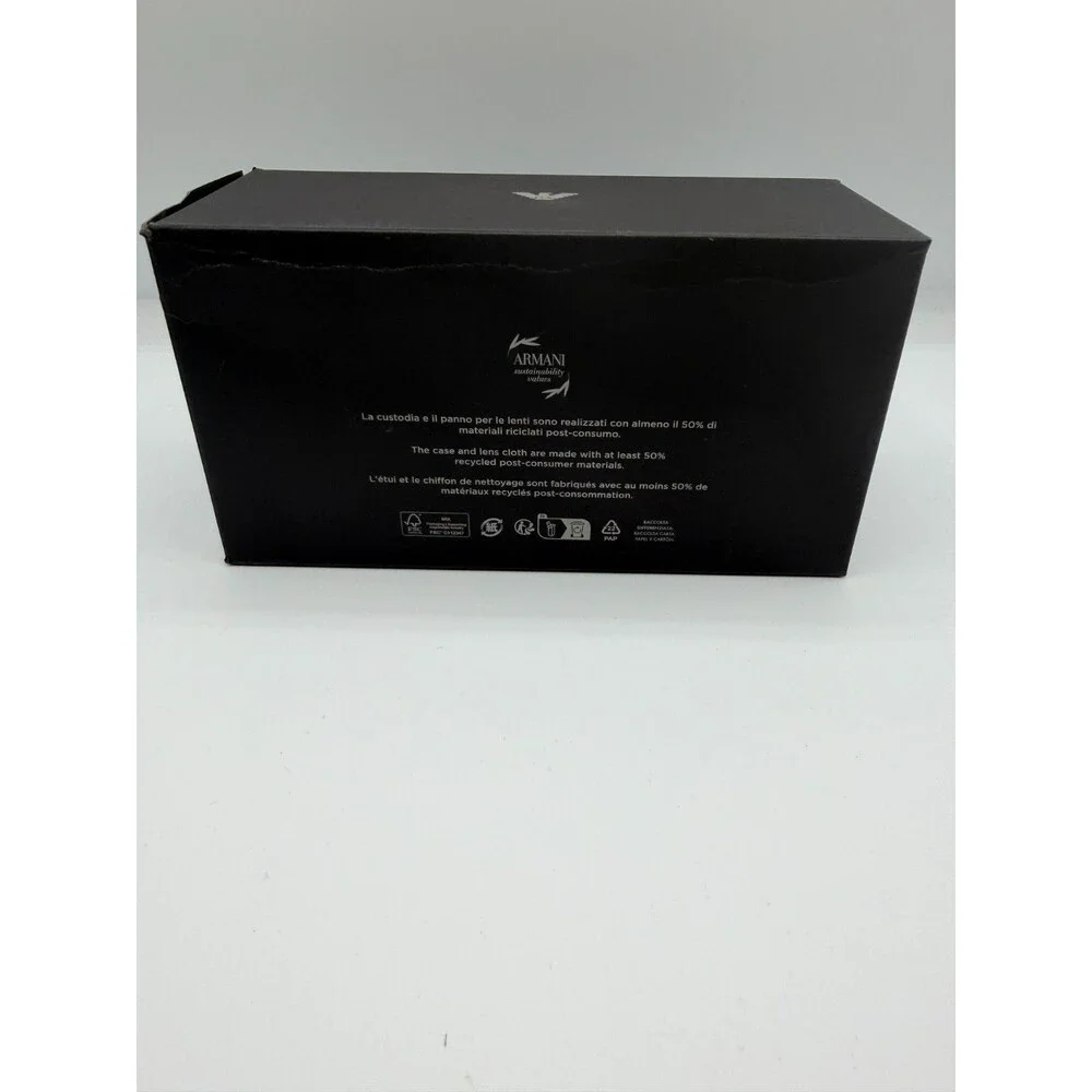 Emporio Armani Sunglasses Case Box Set w/ Pouch & Papers Authentic Black EUC